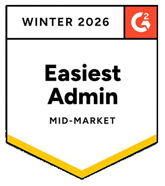 G2 Winter 2026 Easiest Admin Mid-Market badge
